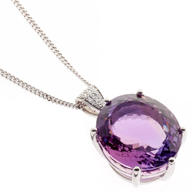 18ct diamond and amethyst necklace
