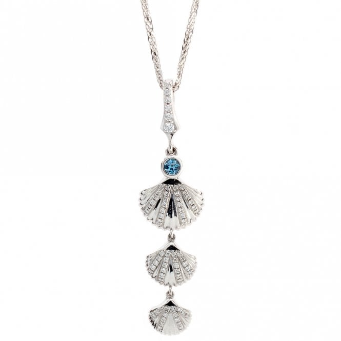 18ct diamond and aquamarine necklace