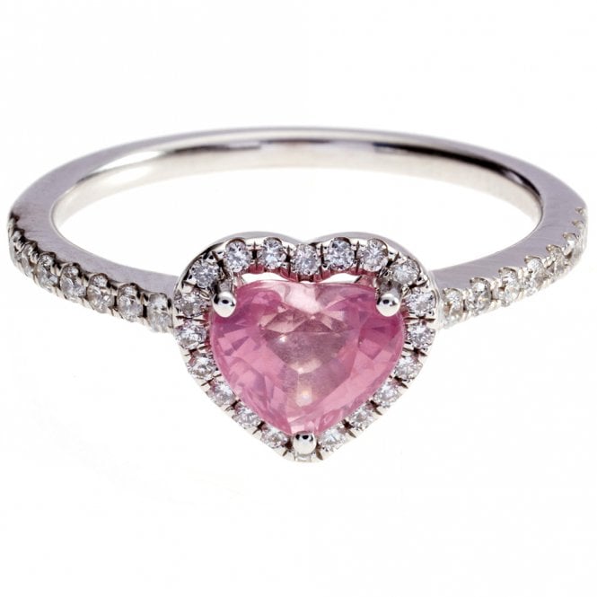 18ct diamond and pink spinell ring