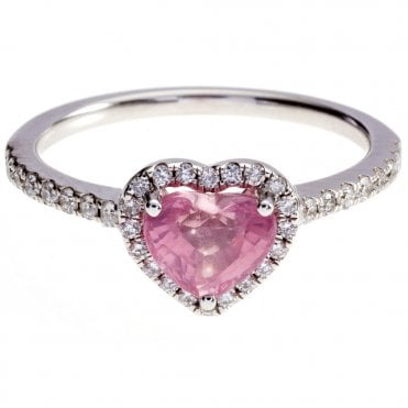 18ct diamond and pink spinell ring