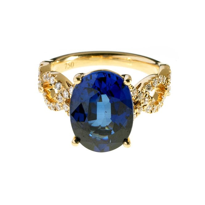 18ct diamond and sapphire ring