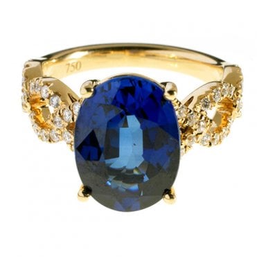 18ct diamond and sapphire ring