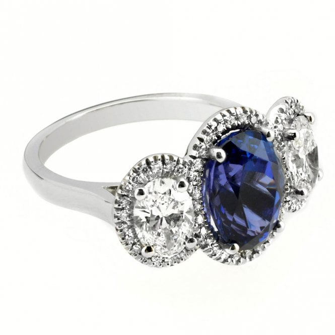 18ct diamond and tanzanite ring
