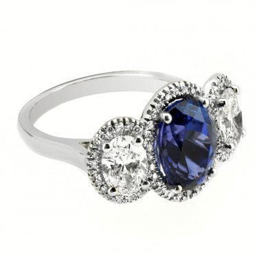 18ct diamond and tanzanite ring