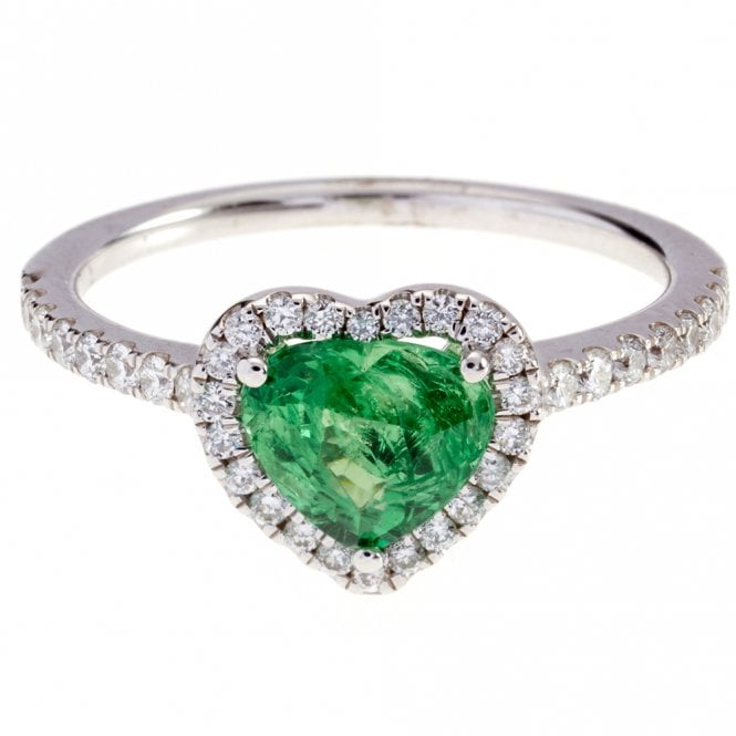 18ct diamond and tsavorite ring