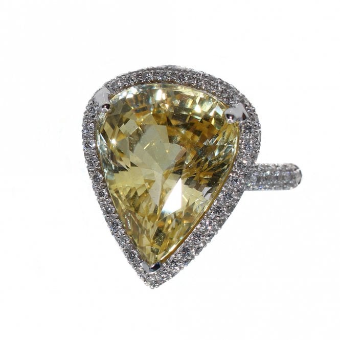 18ct diamond and yellow sapphire ring