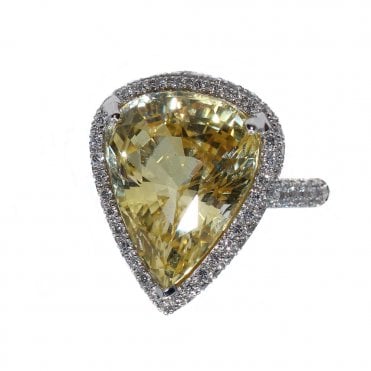 18ct diamond and yellow sapphire ring