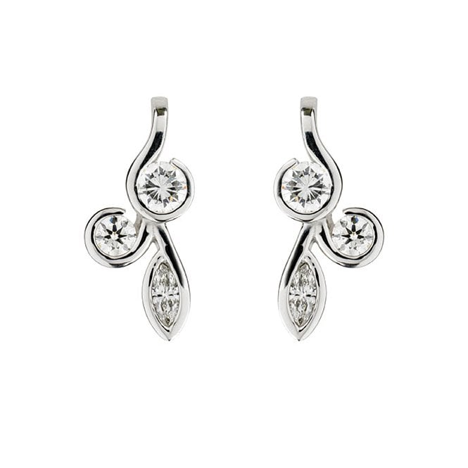 18ct diamond drop earrings