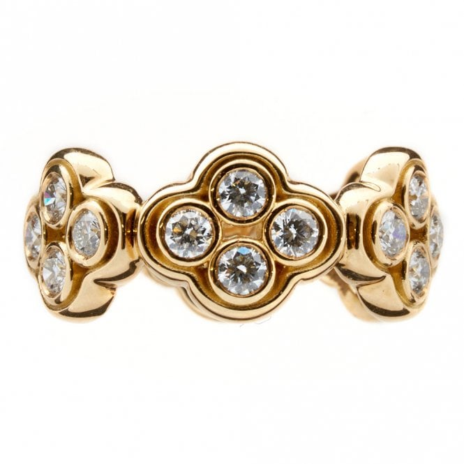 18ct diamond trefoil ring
