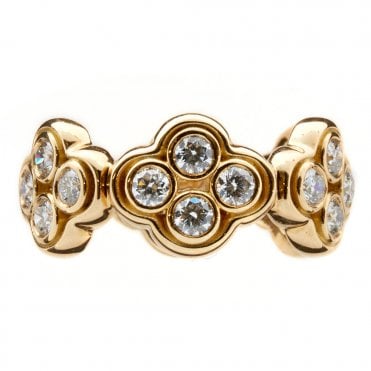 18ct diamond trefoil ring