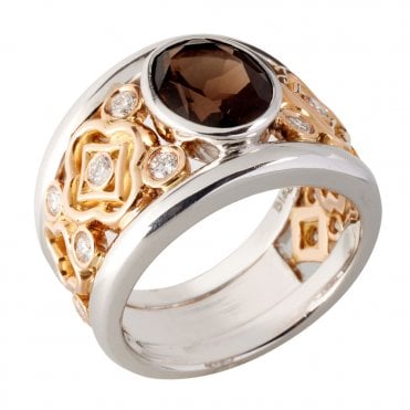 18ct gents trefoil ring