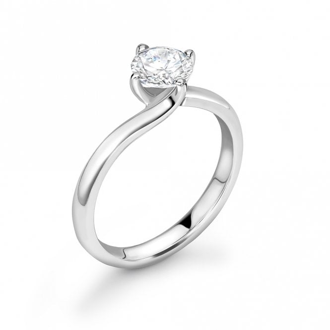 18ct Gold Round Brilliant Diamond Solitaire Ring