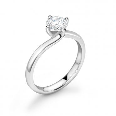 18ct Gold Round Brilliant Diamond Solitaire Ring