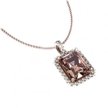 18ct Morganite & Diamond pendant