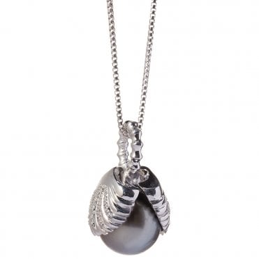18ct Tahitian pearl and diamond necklace