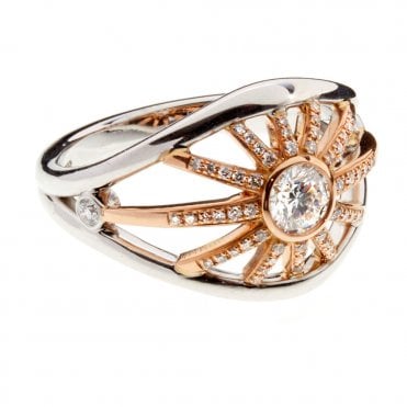 18ct white and rose gold diamond ring