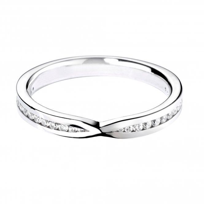 18ct white gold and diamond shaped wedding ring