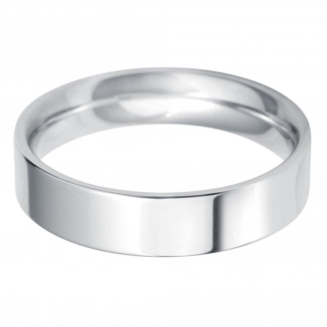 18ct white gold gents patterned wedding ring
