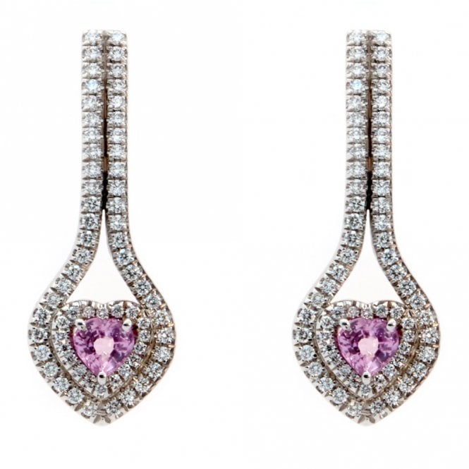 18ct white gold sapphire and diamond earrings