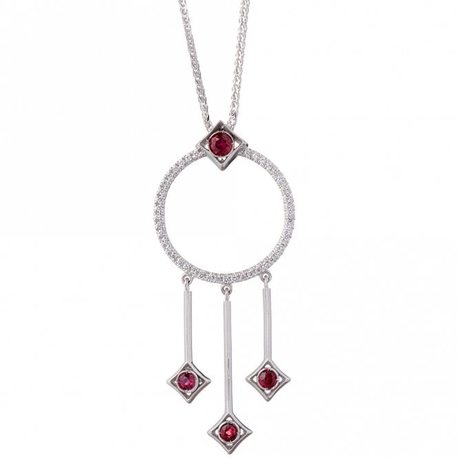 18ct White gold trefoil necklace