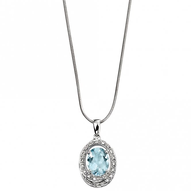 9ct aquamarine necklace
