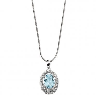 9ct aquamarine necklace