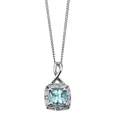 9ct aquamarine necklace