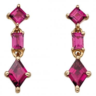 9ct brazilian garnet drop earrings