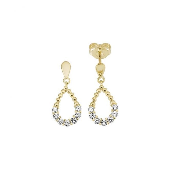 9ct cubic zirconia drop earrings