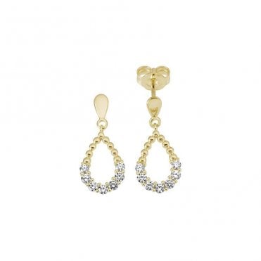 9ct cubic zirconia drop earrings
