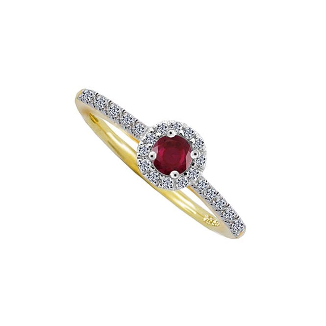 9ct diamond and ruby ring