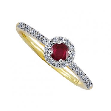 9ct diamond and ruby ring