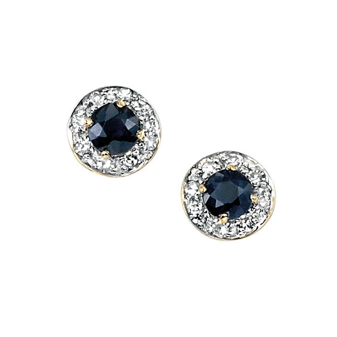 9ct diamond and sapphire stud earrings