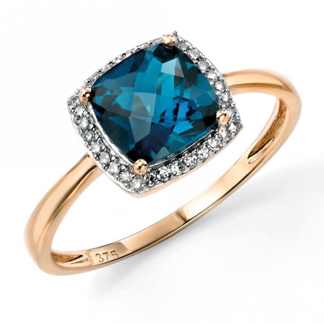 9ct diamond and topaz ring