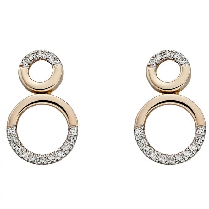 9ct diamond circle earrings