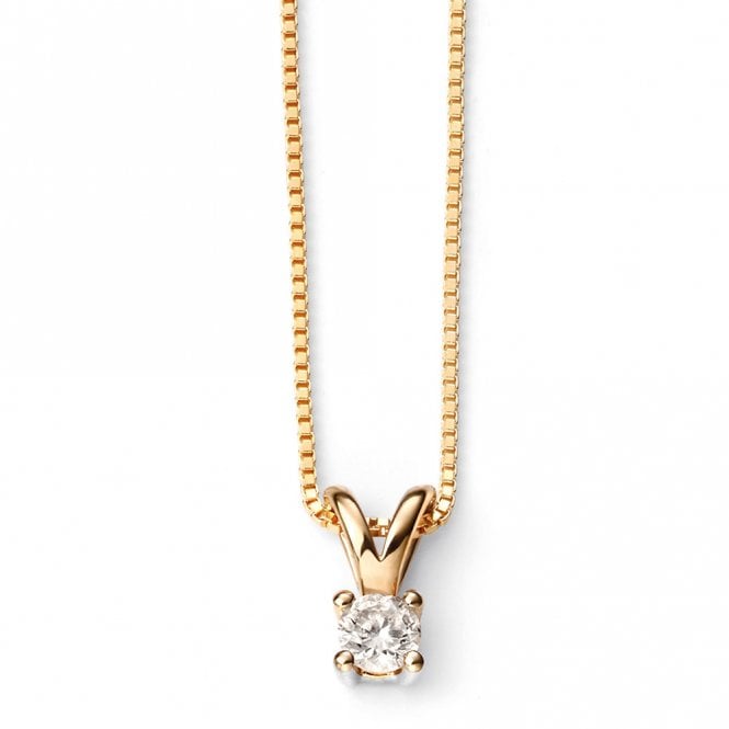 9ct diamond solitaire necklace