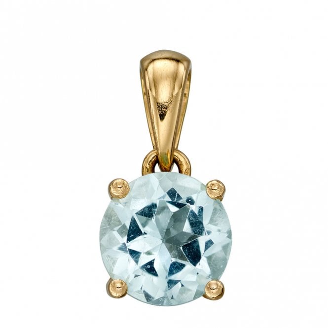 9ct Gold and Aquamarine Pendant and Chain