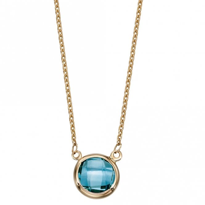9ct gold and blue topaz necklace