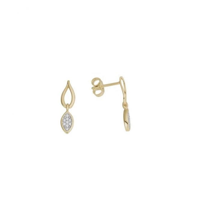 9ct Gold and cubic zirconia earrings