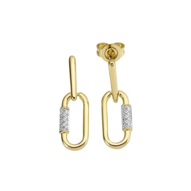 9ct Gold and cubic zirconia earrings