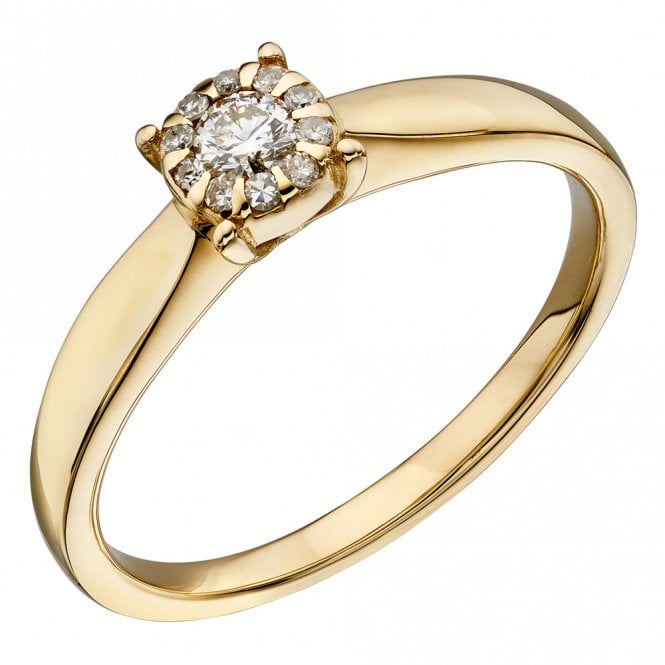 9ct Gold and Diamond Cluster Ring