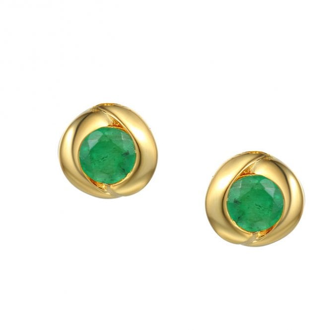 9ct gold and emerald stud earrings