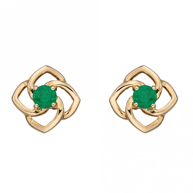 9ct Gold and Emerald Stud Earrings