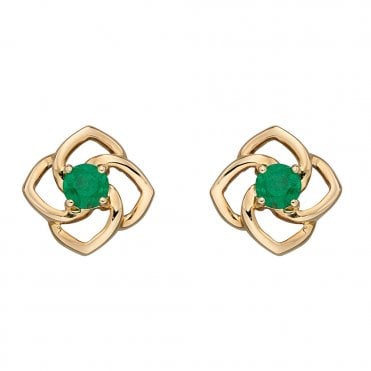 9ct Gold and Emerald Stud Earrings
