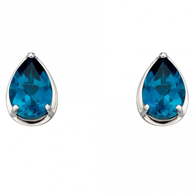 9ct gold and London blue topaz earrings