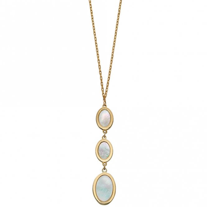 9ct gold and mother of pearl drop necklace