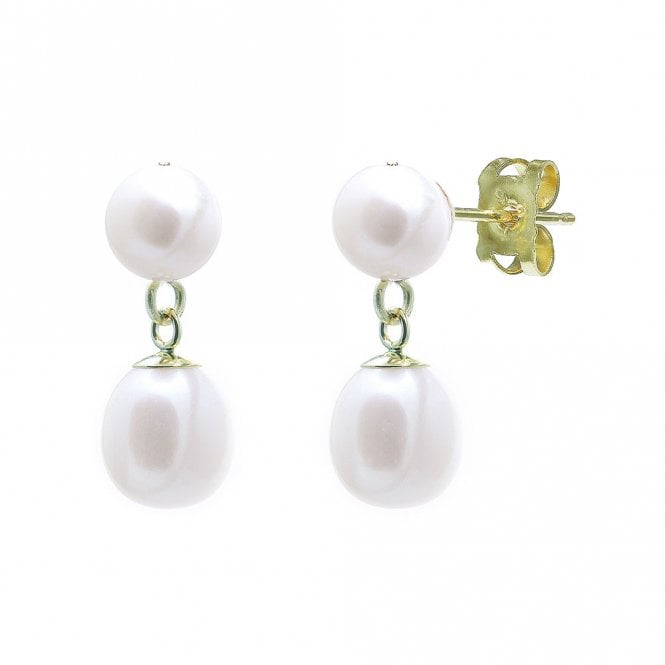 9ct gold and pearl drop earrings