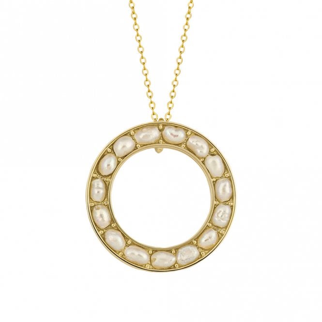 9ct Gold and Seed Pearl Pendant and Chain