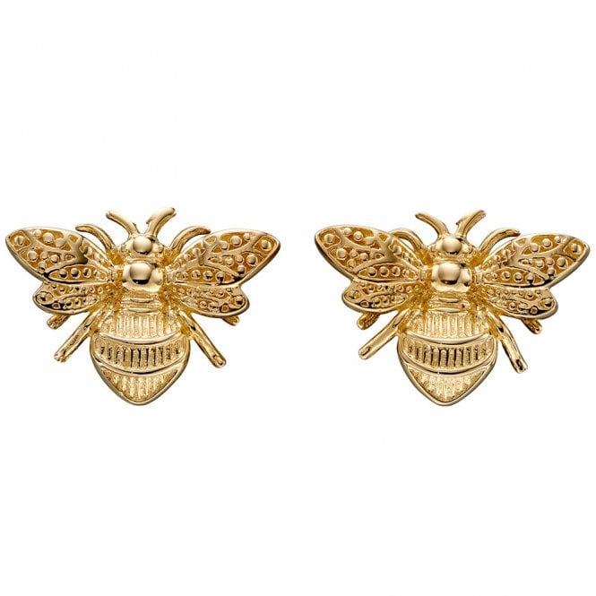 9ct gold bee stud earrings