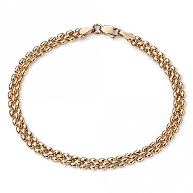 9ct Gold Brick Link Bracelet